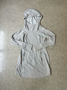 Light Beige Hooded Long Sleeve Tunic